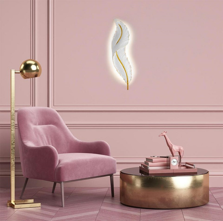 Lampa ścienna IKAR 60  biała / złota