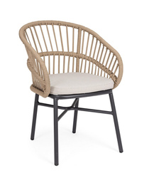 BIZZOTTO krzesło ogrodowe ODIVELAS        beżowe