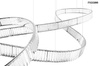 Lampa wisząca WAVE 380 chrom