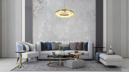 Lampa wisząca SATURNUS 47 DUO złota - LED, szkło, stal szczotkowana