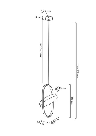 Lampa wisząca SPINNER 19 czarna