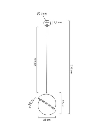 Lampa wisząca GLOBE 25 złota