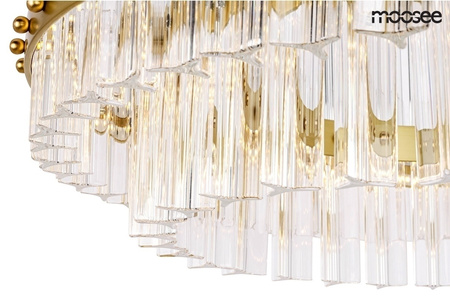 Lampa wisząca SATURNUS 47 DUO złota - LED, szkło, stal szczotkowana