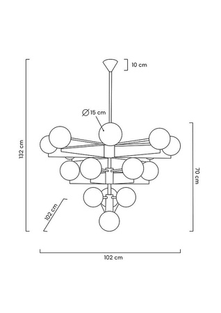 Lampa wisząca SOLEI złota