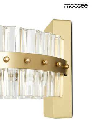 Lampa ścienna SATURNUS WALL złoty - LED, szkło, stal szczotkowana