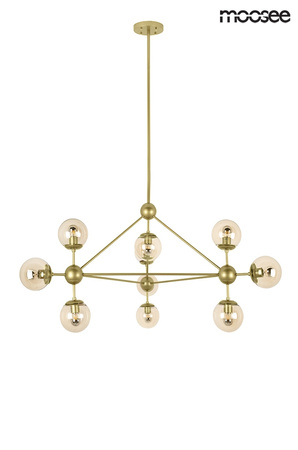 Lampa wisząca ASTRIFERO 10 złota/ bursztynowa