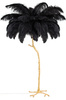 MOOSEE lampa podłogowa TIFFANY 175        czarna mosiądz / naturalne pióra