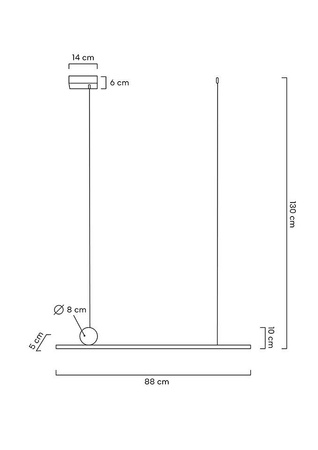 Lampa wisząca WAND 80 złota