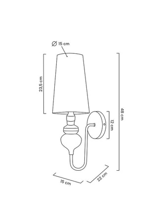 Lampa ścienna QUEEN 15 złota