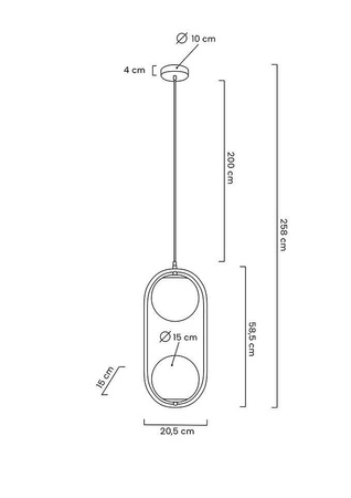 Lampa wisząca AURELIA TWIN złota