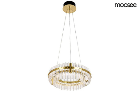 Lampa wisząca SATURNUS 47 DUO złota - LED, szkło, stal szczotkowana