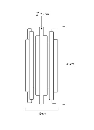 Lampa ścienna ORGANO złoty - LED, stal polerowana