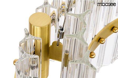 Lampa wisząca SATURNUS 47 DUO złota - LED, szkło, stal szczotkowana