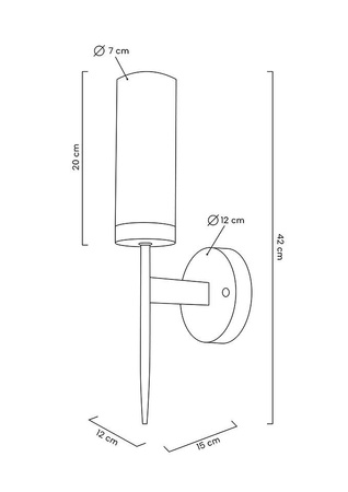Lampa ścienna TORCH złota