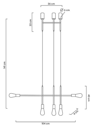 Lampa wisząca RIVA 5 złota