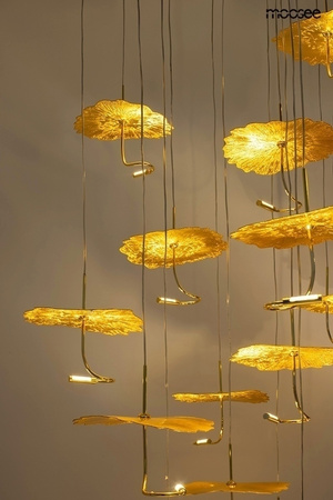 Lampa wisząca LEAFS DISC złota