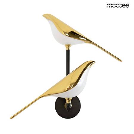 Lampa ścienna BIRD TWIN złota