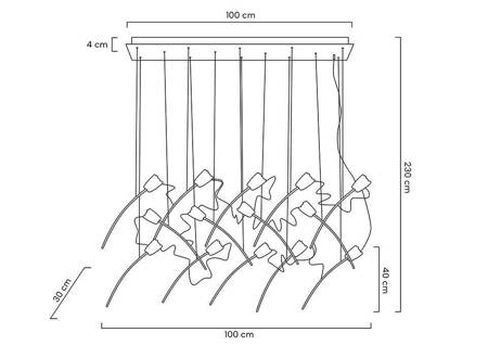 Lampa wisząca TULIPPE 14 LINE  złota